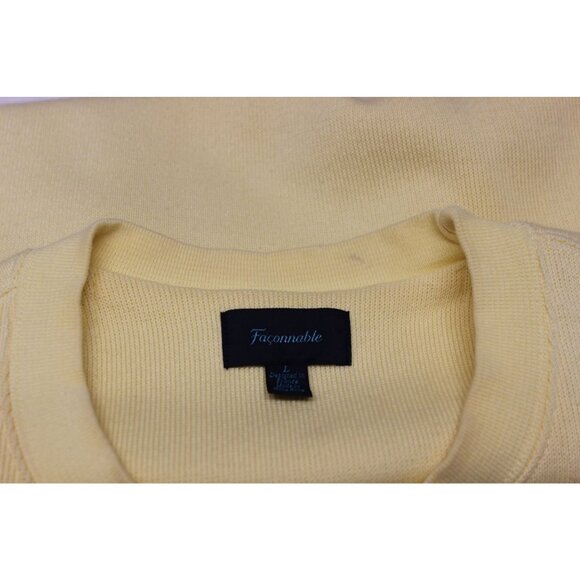 Faconnable Pullover Sweater Men’s Size Large V-Notch Crew Neck Tight Knit - Picture 9 of 16